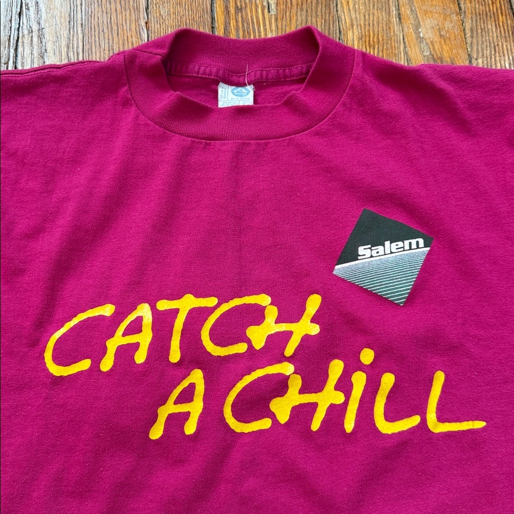 80’s Salem Cigarettes Catch A Chill Vintage Long Sleeve T-Shirt - Picture 4 of 11